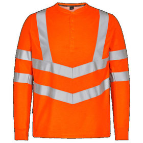 Engel - Safety Grandad Langarm-Shirt 9548-182, Warnorange, Größe S