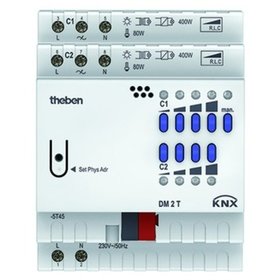 theben - Dimmaktor KNX 5-800W REG 4TE 2Ausg uni Bussystem KNX Vor Ort-/Handbedienung