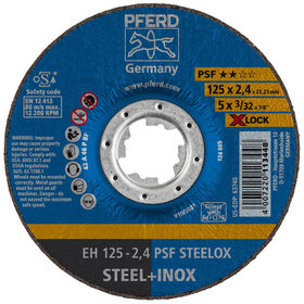 PFERD - Trennscheibe EH 125x2,4 mm X-LOCK gekröpft Universallinie PSF STEELOX für Stahl/Edelstahl