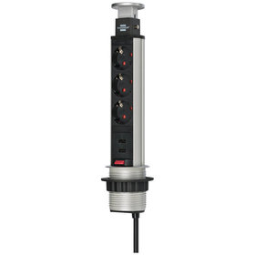 brennenstuhl® - Tischsteckdosenleiste Tower Power 1396200013 3fach USB