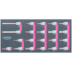 KSTOOLS® - SCS CHROMEplus 3/8" Bit-Stecknuss-Satz , 21-teilig in 1/3 Systemeinlage