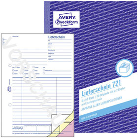 AVERY™ Zweckform - 721 Lieferscheine mit Empfangsschein, A5, mit Blaupapier, 3x 50 Blatt