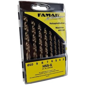 FAMAG® - Holzspiralbohrersatz HSS 8-teilig in Kassette