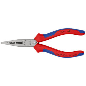 KNIPEX® - Verdrahtungszange schwarz atramentiert, mit Mehrkomponenten-Hüllen 160 mm 1302160