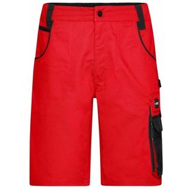 James & Nicholson - Workwear Shorts JN835, rot/schwarz, Größe 52