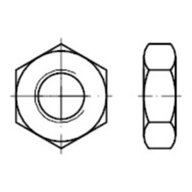 flache Sechskantmuttern, DIN 936 Stahl 14H blank M42