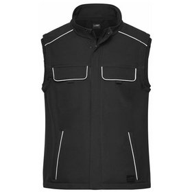 James & Nicholson - Workwear Softshellweste JN883, schwarz, Größe 3XL