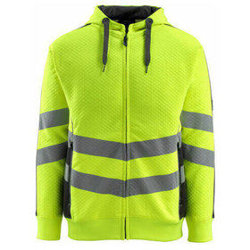 MASCOT® - Corby Kapuzensweatshirt mit Reißverschluss - SAFE SUPREME - hi-vis Gelb/Schwarz, Gr. 2XL