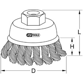 KSTOOLS® - Stahldrahttopfbürste 0,5mm, Ø 80mm