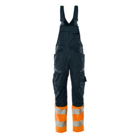 MASCOT® - Latzhose mit Knietaschen ACCELERATE SAFE, Schwarzblau/hi-vis Orange, Größe 82C44