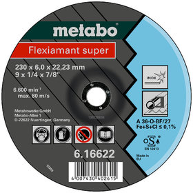 metabo® - Flexiamant super 100x6,0x16,0 Inox, Schruppscheibe gekröpfte Ausführung (616735000)