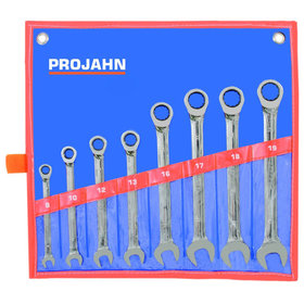 PROJAHN - GearTech Schlüssel-Satz Rolltasche 8-teilig 8|10|12|13|16|17|18|19mm
