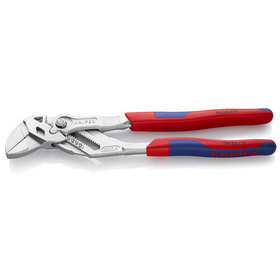 KNIPEX® - Zangenschlüssel Zange und Schraubenschlüssel in einem Werkzeug verchromt, mit Mehrkomponenten-Hüllen 250 mm 8605250