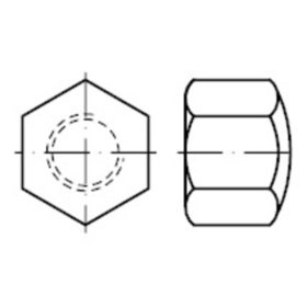 Sechskant-Hutmuttern niedrige Form DIN 917 Edelstahl A4 blank M20