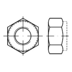 Sechskantmutter nichtmetal. Klemmteil, ISO 7040 Edelstahl A2-70 br. Ring M 4