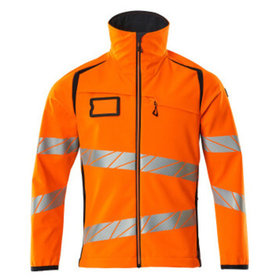 MASCOT® - Soft Shell Jacke ACCELERATE SAFE, hi-vis Orange/Schwarzblau, Größe L