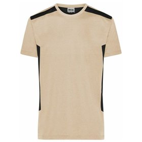 James & Nicholson - Herren BIO Workwear T-Shirt Kontrast JN1824, stein-grau/schwarz, Größe XL