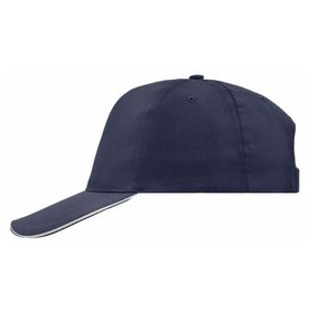 James & Nicholson - Promo Sandwich Cap 5 Panel MB6552, navy-blau/weiß, Einheitsgröße