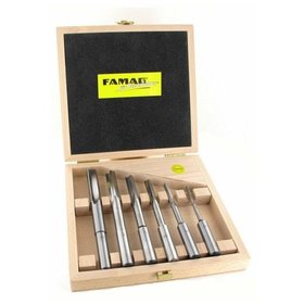 FAMAG® - Langlochfräsbohrer Satz 6-teilig Ø 6, 8, 10, 12, 14, 16 mm, Schaftdurchmesser 13mm, im Holzkasten