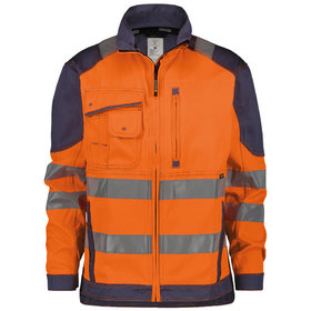 Dassy® - Orlando Warnschutz Arbeitsjacke, neonorange/dunkelblau, Größe XL