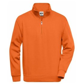 James & Nicholson - Workwear Zip Sweatshirt JN831, orange, Größe M