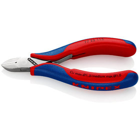 KNIPEX® - Elektronik-Seitenschneider mit Mehrkomponenten-Hüllen 115 mm 7722115