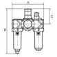 RIEGLER® - Wartungseinheit 3-teilig »variobloc« PC-Behälter, Schutzkorb, BG 2, G 1/2"