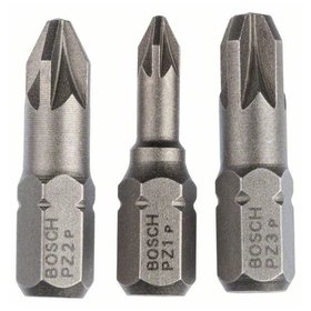 Bosch - Schrauberbit-Set Extra-Hart (PZ), 3-teilig, PZ1, PZ2, PZ3, 25mm (2607001753)