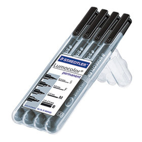 STAEDTLER® - Folienstift Lumocolor 31-9WP4GS 0,4-2,5mm schwarz 4er-Pack