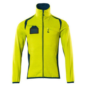 MASCOT® - Fleecepullover mit Reißverschluss - ACCELERATE SAFE - hi-vis Gelb/Dunkelpetroleum, Gr. M