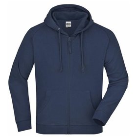 James & Nicholson - Kapuzenjacke French Terry JN059, navy-blau, Größe 3XL