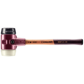 HALDER - SIMPLEX-Schonhammer, Gummikomposition / Nylon, mit Tempergussgehäuse und hochwertigem Holzstiel | D=80 mm | 3028.080