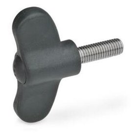 Ganter Norm® - 633.1-40-M6-20-DSG Flügelschrauben, Kunststoff, mit Edelstahl-Gewindestift