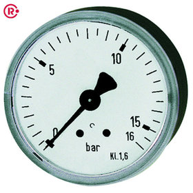 RIEGLER® - Standardmanometer, Kunststoffgehäuse, G 1/8" hinten zentrisch, 0-10,0 bar, Ø 40