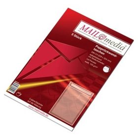 MAILmedia - Versandtaschen, C4, hk, m.F., 120g, weiß, Pck=5St, Papprückwand