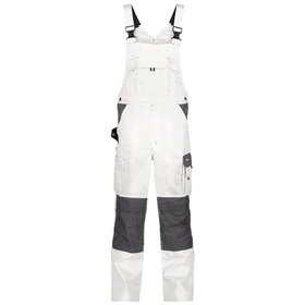 Dassy® - Versailles Zweifarbige Arbeitslatzhose mit Kniepolstertaschen, weiß/zementgrau, Schrittlänge Standard, Größe 58
