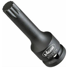 VIGOR® - Schlagschrauber Schraubendreher-Einsatz ∙ V7018-M14 ∙ Vierkant 12,5mm (1/2") ∙ Innen Vielzahn Profil XZN ∙ M14