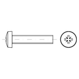 Linsenschraube Kreuzschlitz PZ ISO 7045 Stahl 4.8 galvanisch verzinkt M2,5 x 5mm