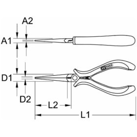 KSTOOLS® - ESD Spitzzange, gerade, mit Hieb, 155mm