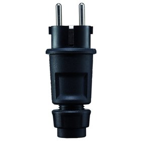 ABL SURSUM - SCHUKO-Stecker Kunststoff IP44 schwarz Schraubklemmen gerade