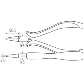 Wiha® - Rundzange Z 37 0 04 ESD rund, spitz zulaufend Mehrkomponenten 120mm