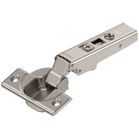 Blum - CLIP top Standardscharnier 110°, Eckanschlag, ohne Feder, Topf: Schrauben, vernickelt