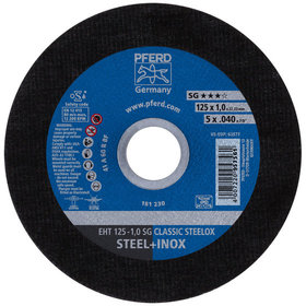 PFERD - Trennscheibe EHT 125x1,0x22,23 mm gerade Leistungslinie SG CLASSIC STEELOX für Stahl/VA