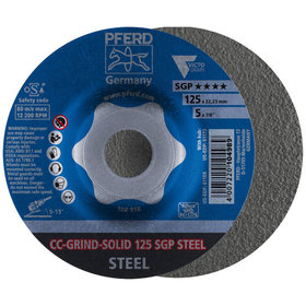 PFERD - CC-GRIND-SOLID Schleifscheibe 125x22,23 mm COARSE Speziallinie SGP STEEL für Stahl