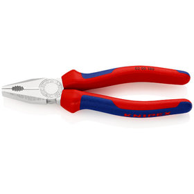 KNIPEX® - Kombizange verchromt, mit Mehrkomponenten-Hüllen 180 mm 0305180