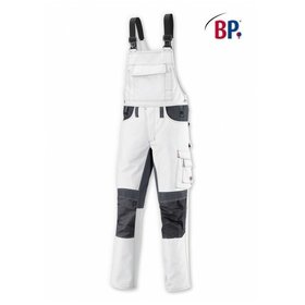 BP® - Latzhose 1791 555 weiß/dunkelgrau, Größe 50l