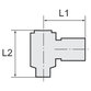 RIEGLER® - L-Steckverschraubung »Blaue Serie« drehbar, M5 I/A, max.15 Ø6mm