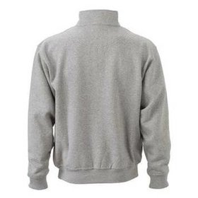 James & Nicholson - Workwear Zip Sweatshirt JN831, grau heather, Größe XL