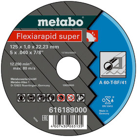 metabo® - Flexiarapid super 125x1,0x22,23 Stahl, Trennscheibe, gerade Ausführung (616189000)