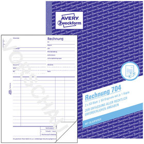 AVERY™ Zweckform - 704 Rechnung, A5, mit Blaupapier, 2x 50 Blatt